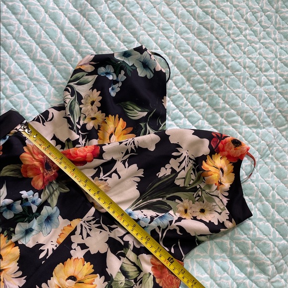 anthropologie yummy Kim dark floral wide leg jumpsuit with spaghetti straps - Picture 7 of 8